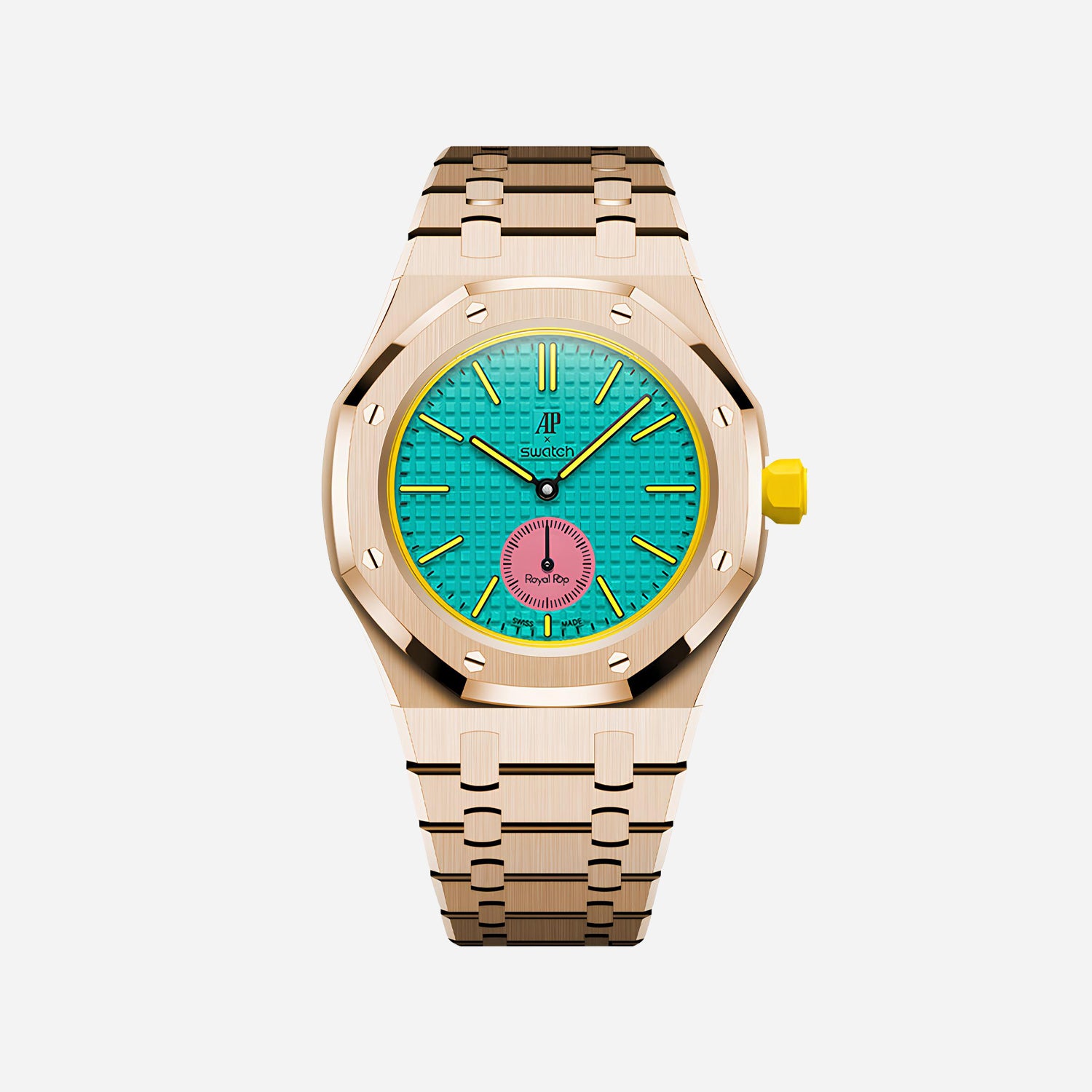 Rose Gold Stainless Steel Bracelet & Case for AP x Swatch Royal Pop