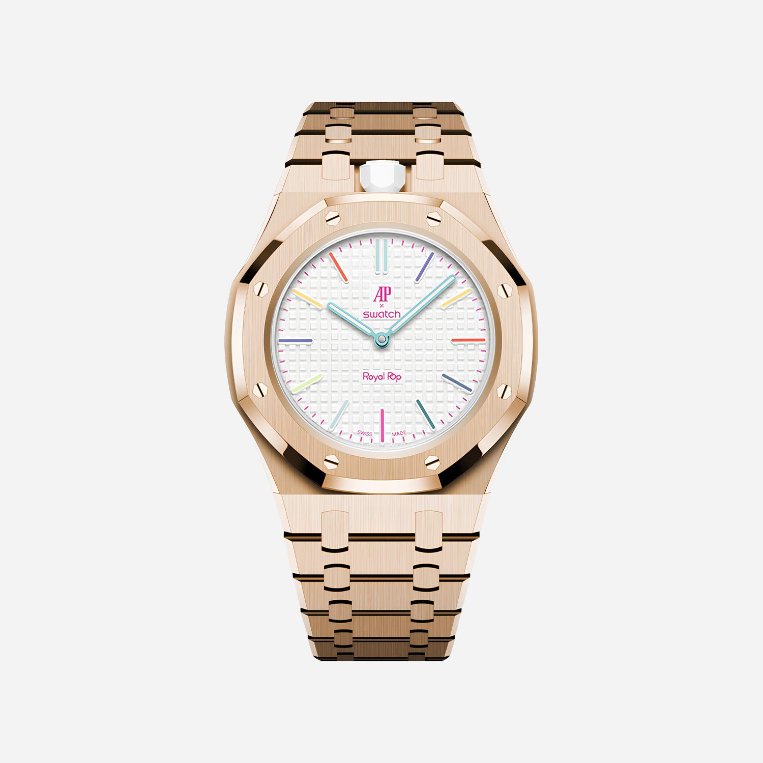 Rose Gold Stainless Steel Bracelet & Case for AP x Swatch Royal Pop