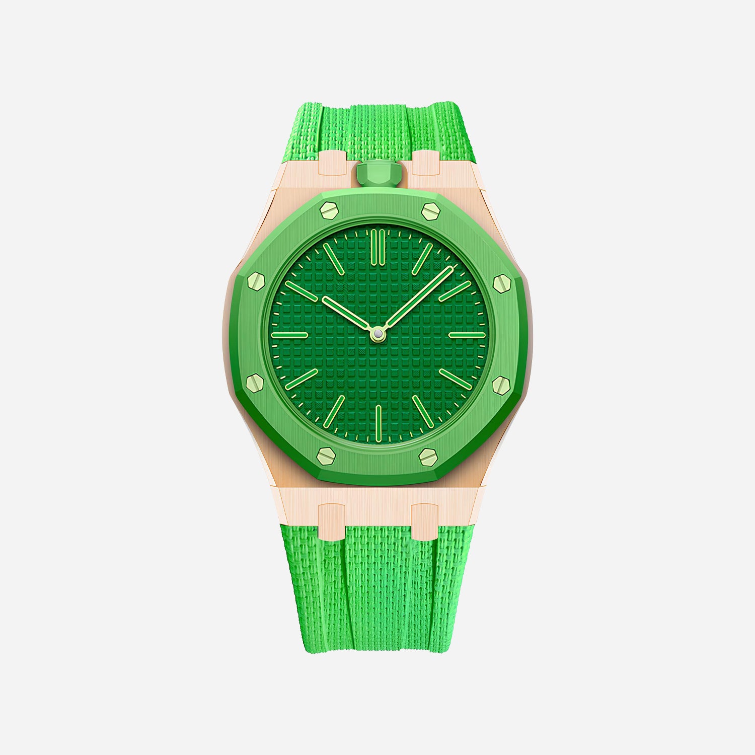Rubber Strap & Case for AP x Swatch Royal Pop GREEN EIGHT