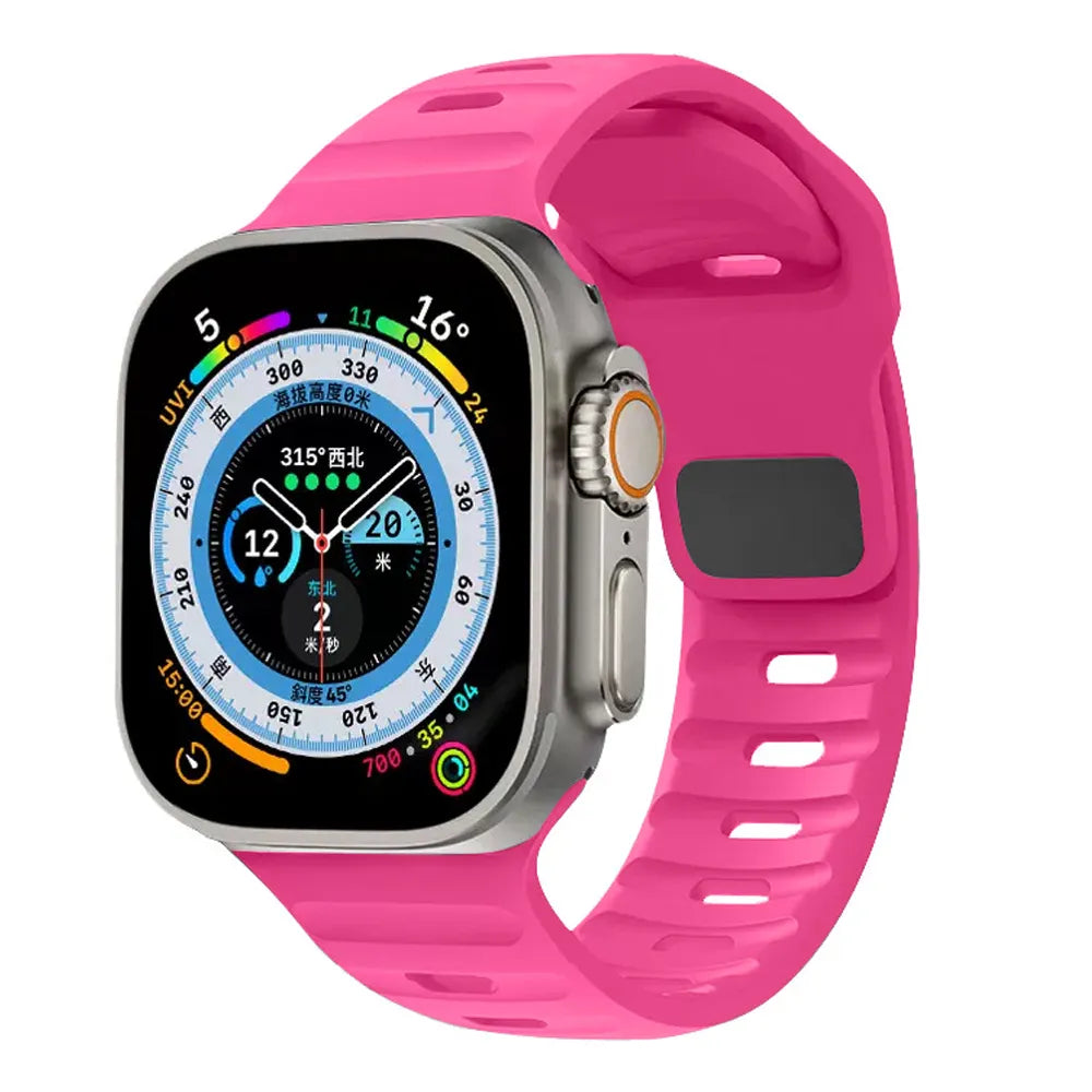 waterproof Apple Watch silicone band#color_barbie pink