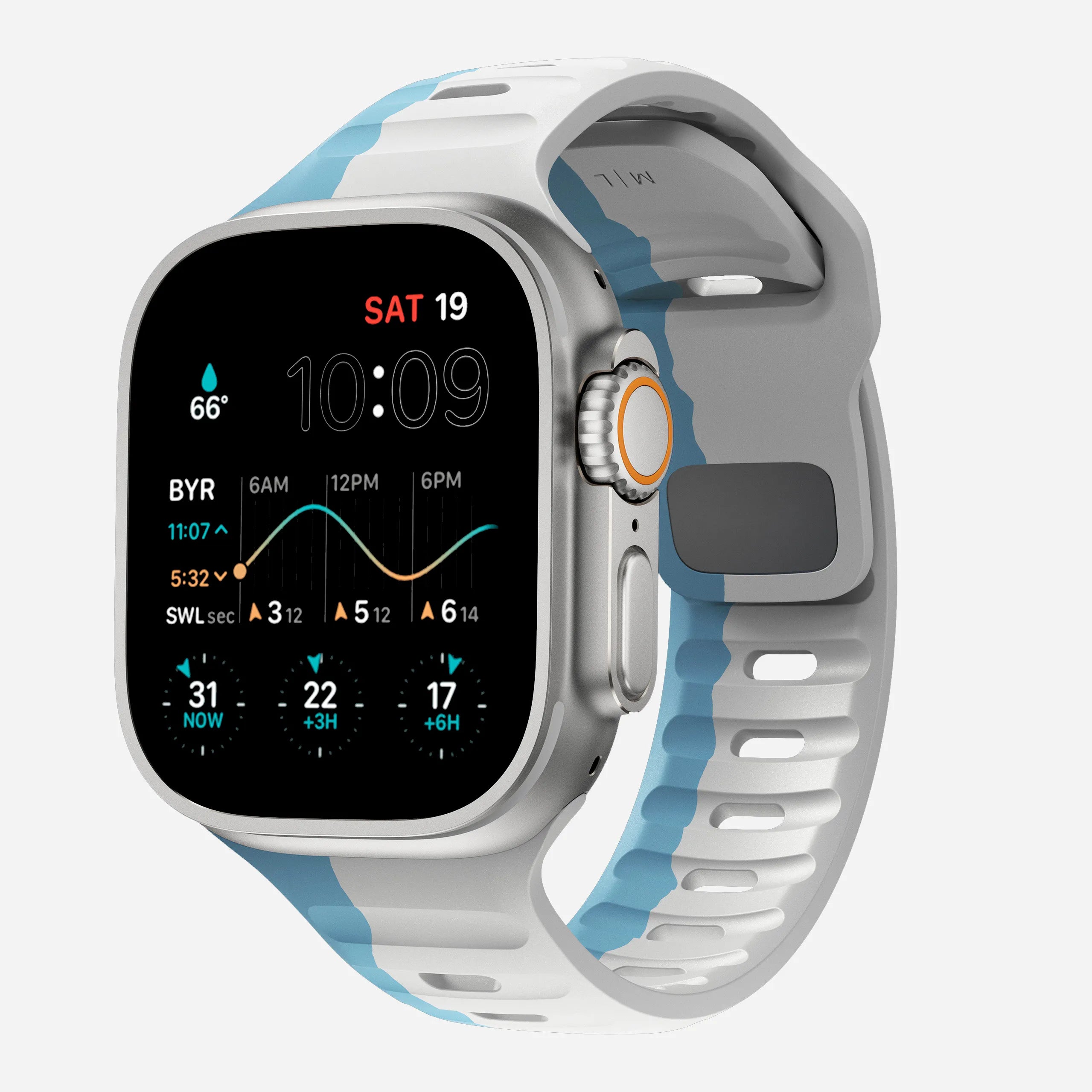 Apple Watch silicone strap#color_blue/gray