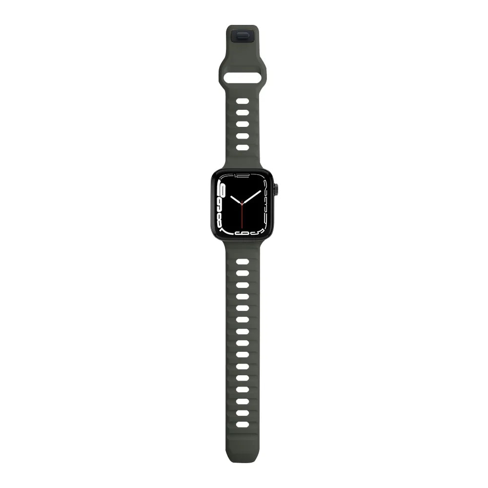 waterproof Apple Watch silicone band#color_dark green