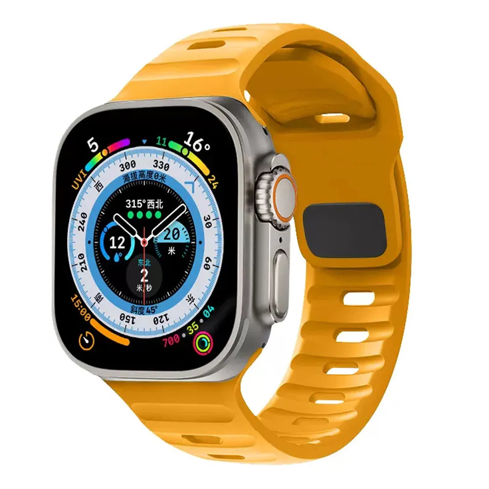 waterproof Apple Watch silicone band#color_honey yellow