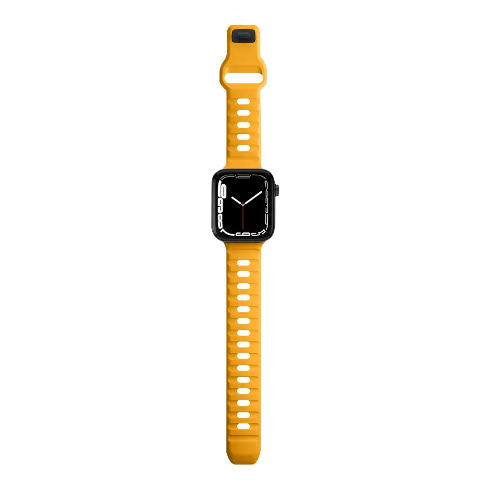 waterproof Apple Watch silicone band#color_honey yellow