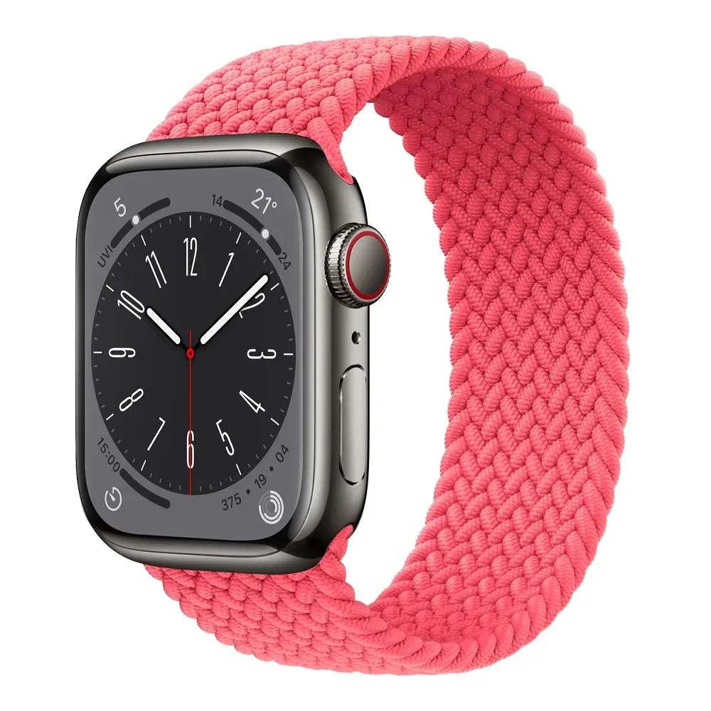 Apple Watch Braided Solo Loop - space gray#color_coral pink