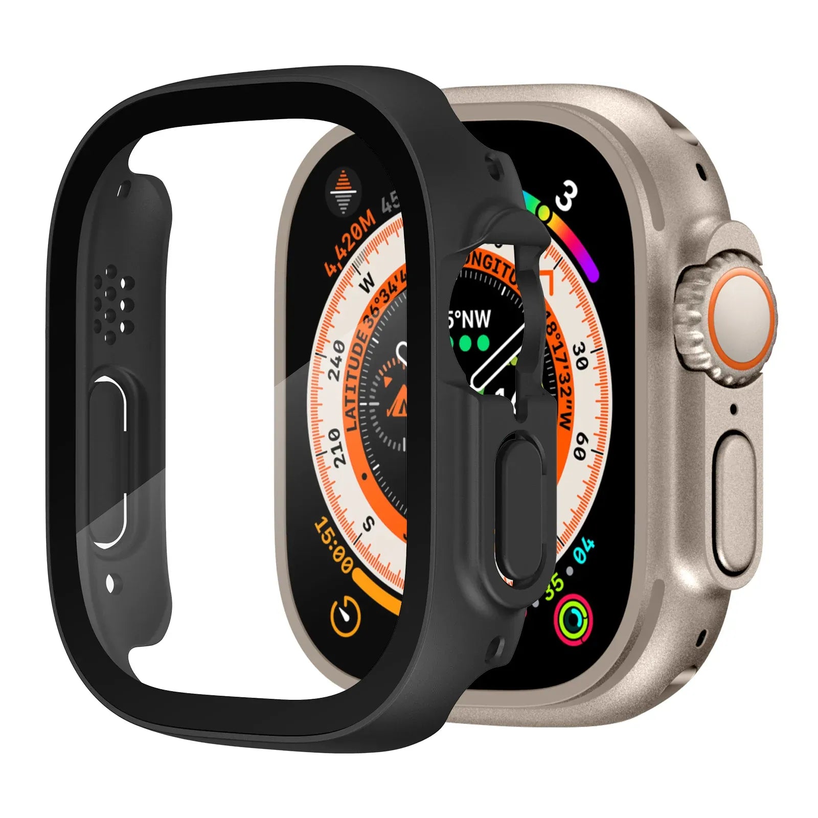 Apple Watch Ultra Screen Protector case - black#color_black