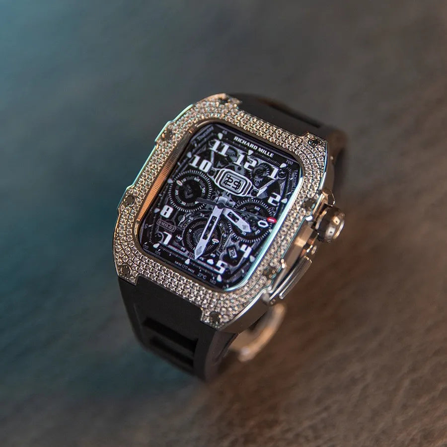 Diamond Stainless Steel Apple Watch Case Retrofit Kit