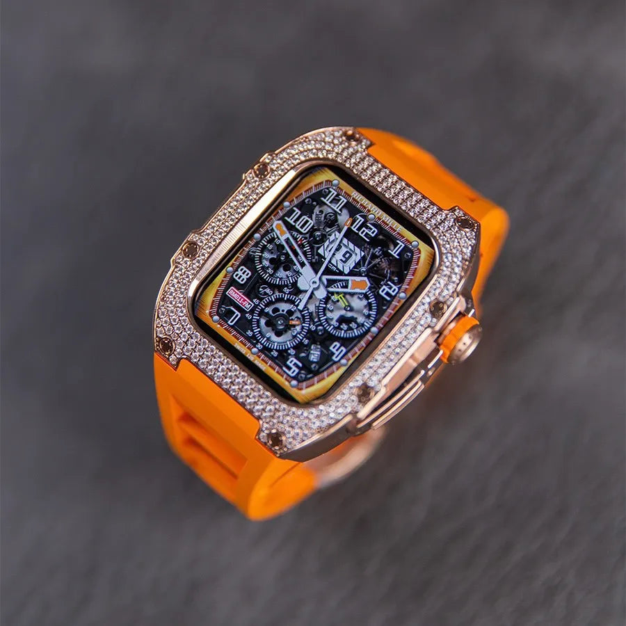 Diamond Stainless Steel Apple Watch Case Retrofit Kit