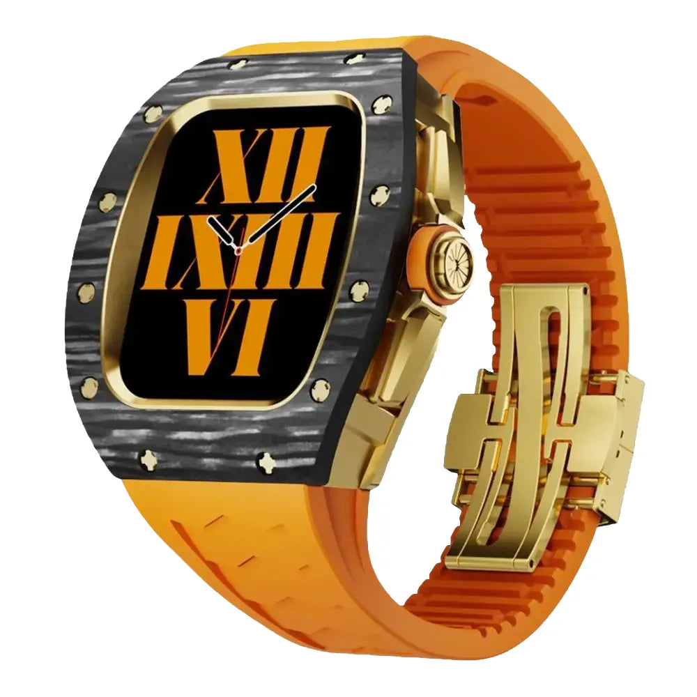 Richard Carbon Fiber Apple Watch Case Retrofit Kit - orange#color_orange