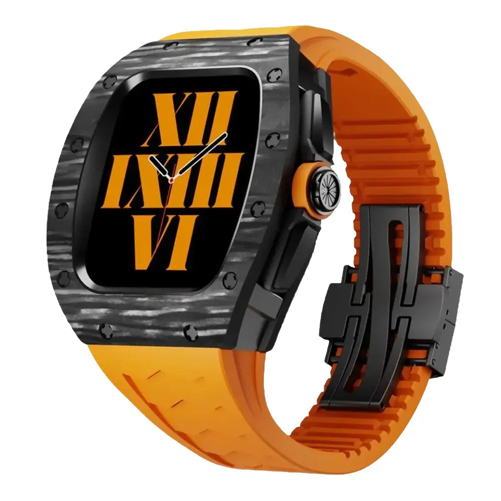 Richard Carbon Fiber Apple Watch Case Retrofit Kit - orange#color_orange