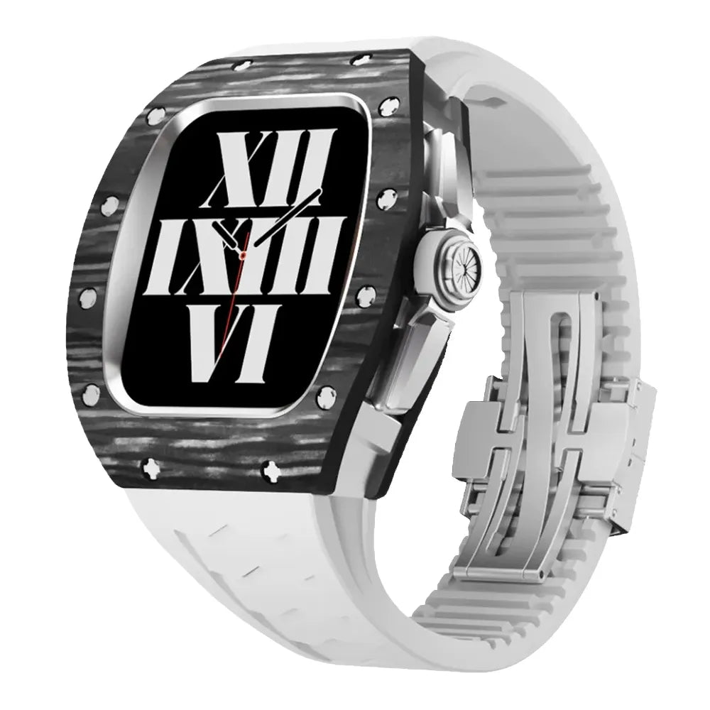 Richard Carbon Fiber Apple Watch Case Retrofit Kit - white#color_white
