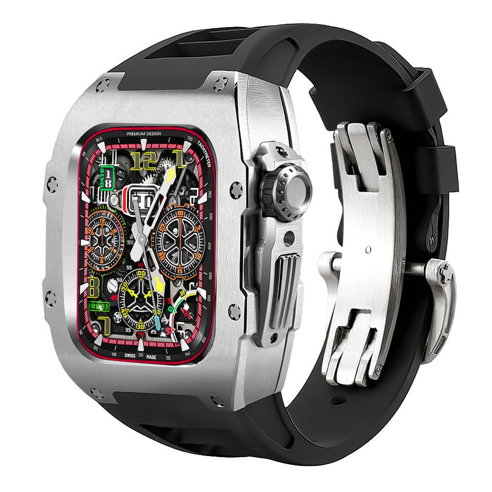 titanium Apple Watch Case retrofit kit - black#color_black