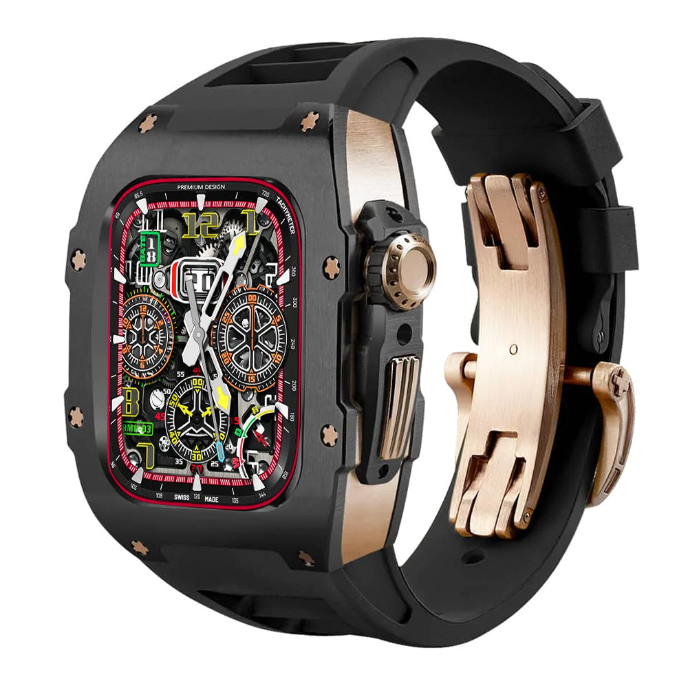 titanium Apple Watch Case retrofit kit - black#color_black