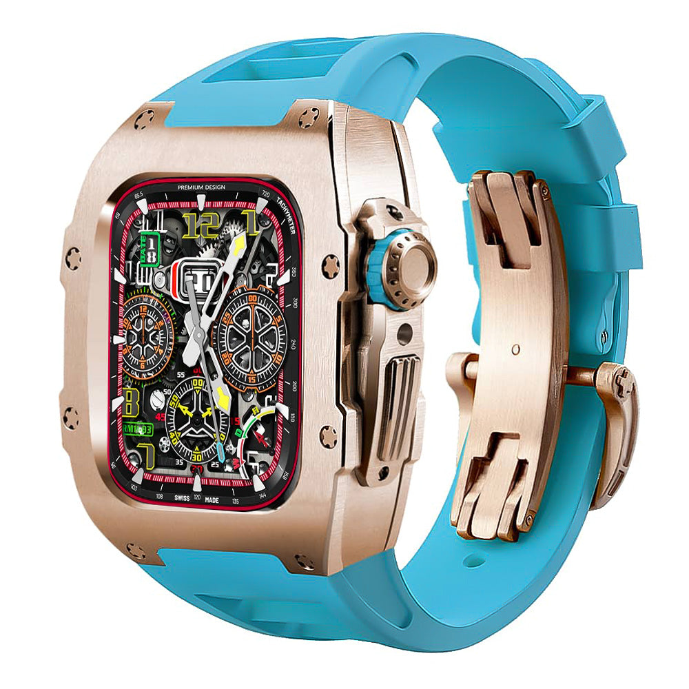 titanium Apple Watch Case retrofit kit - blue#color_blue