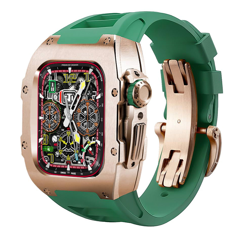 titanium Apple Watch Case retrofit kit - green#color_green