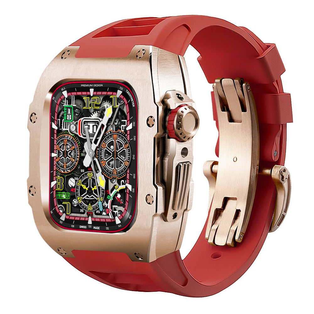 titanium Apple Watch Case retrofit kit - red#color_red