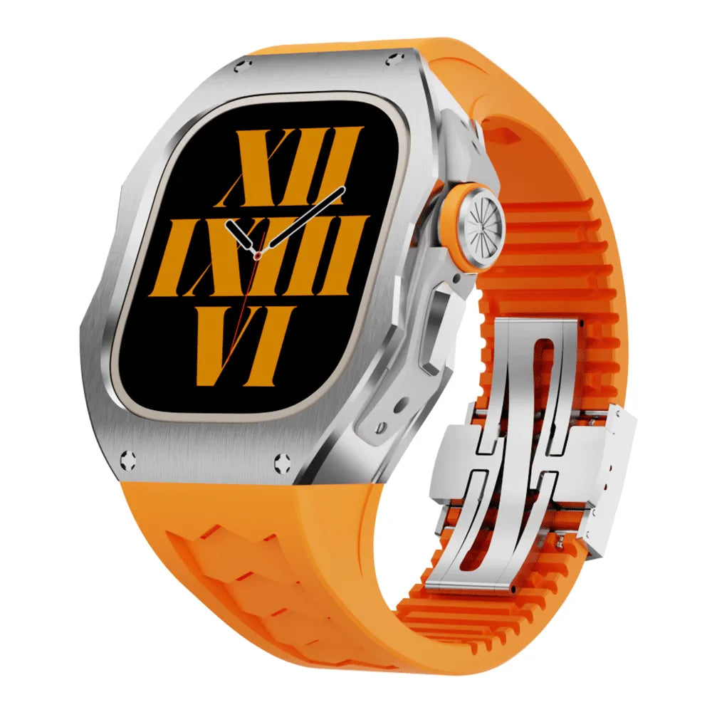 titanium Apple Watch Ultra case retrofit kit - orange#color_orange