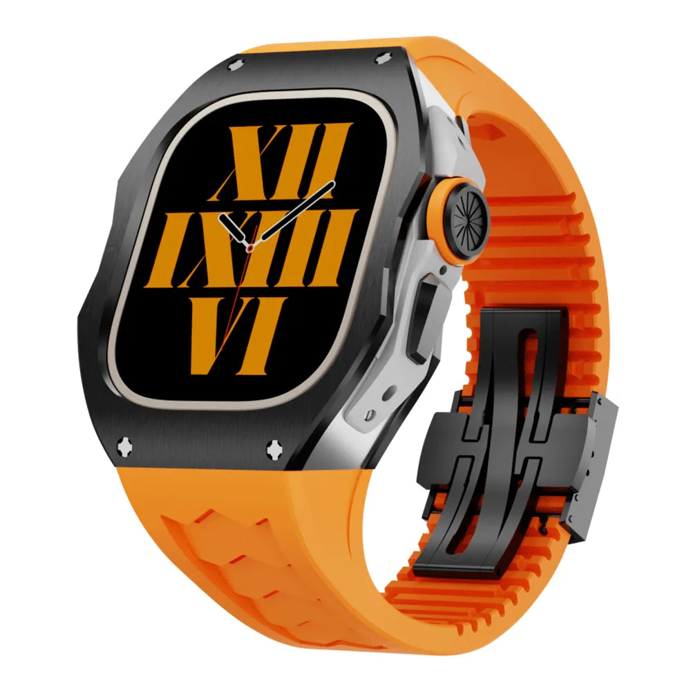 titanium Apple Watch Ultra case retrofit kit - orange#color_orange