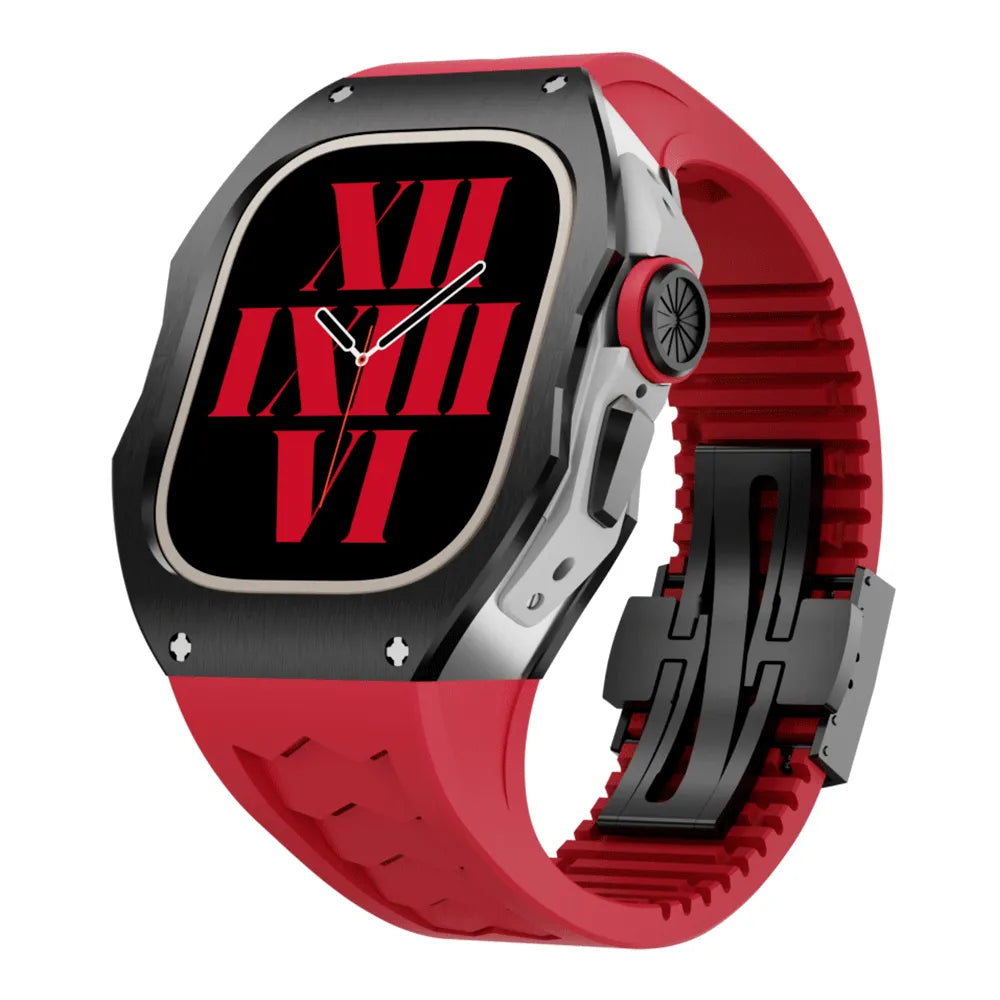 titanium Apple Watch Ultra case retrofit kit - red#color_red