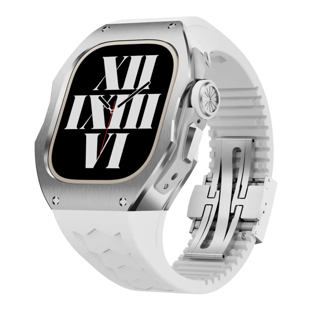 titanium Apple Watch Ultra case retrofit kit - white#color_white