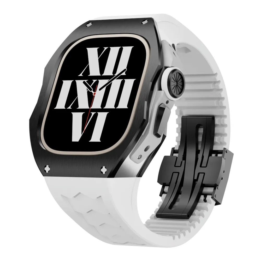 titanium Apple Watch Ultra case retrofit kit - white#color_white