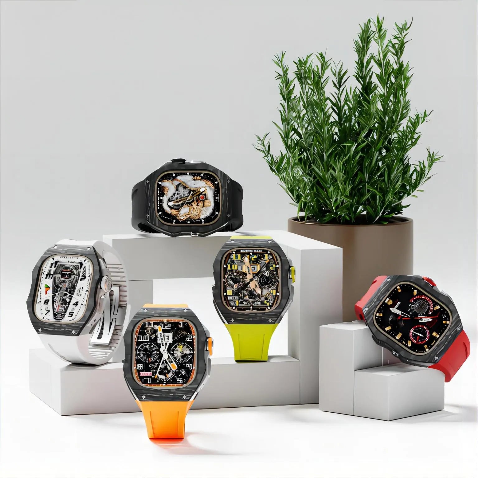 Carbon fiber Apple Watch Ultra case retrofit kit