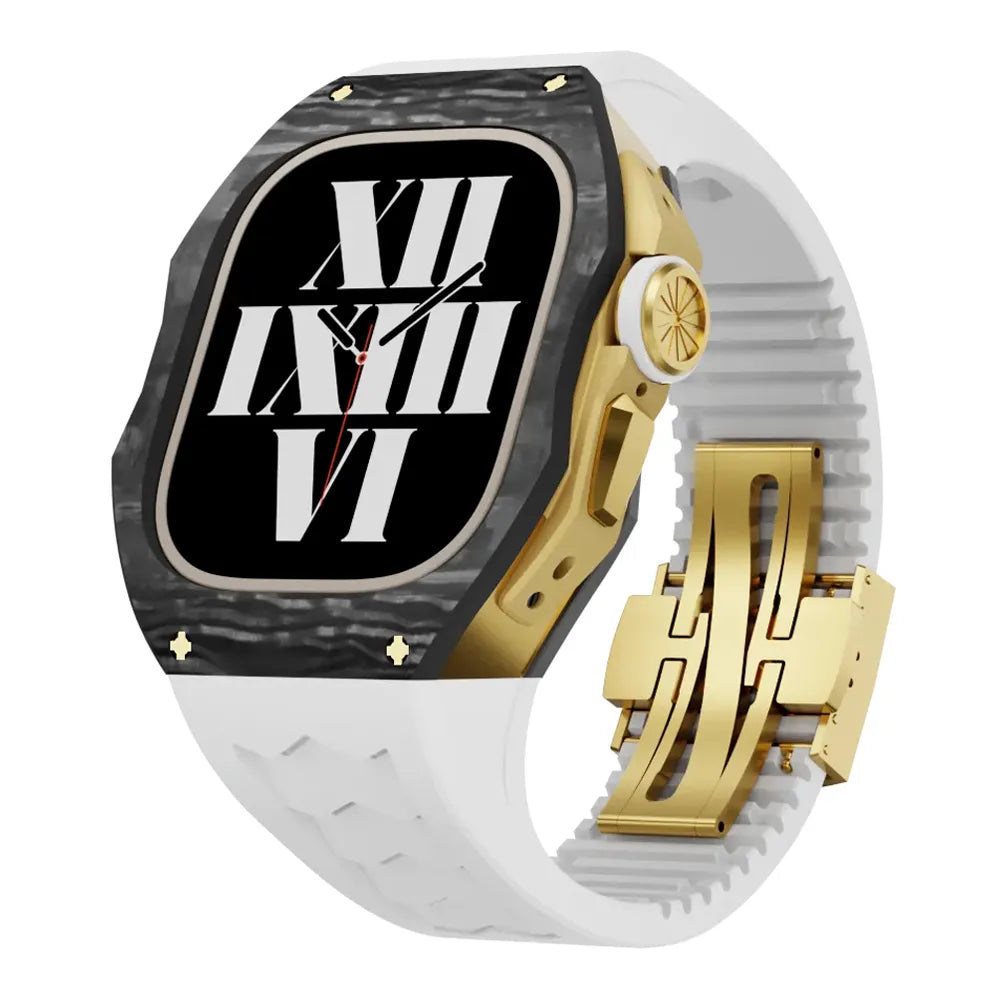 Carbon fiber Apple Watch Ultra case retrofit kit - white#color_white