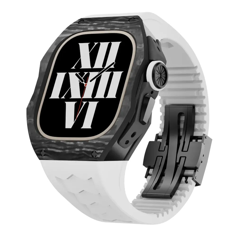 Carbon fiber Apple Watch Ultra case retrofit kit - white#color_white