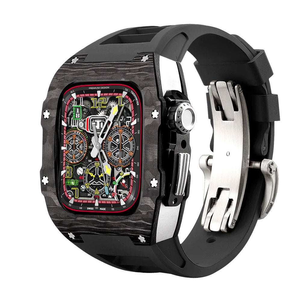carbon fiber Apple Watch case - black#color_black