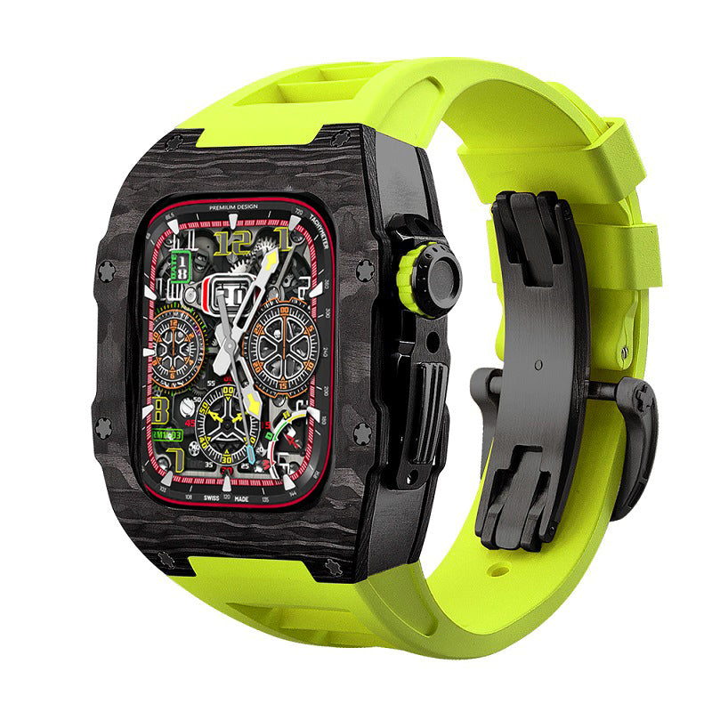 carbon fiber Apple Watch case - neon green#color_neon green