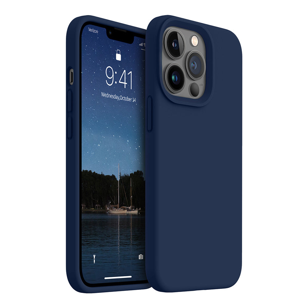 iPhone 13 Pro silicone case - navy blue#color_navy blue