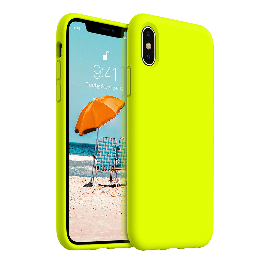 iPhone XS Max silicone case - fluorescent yellow#color_fluorescent yellow