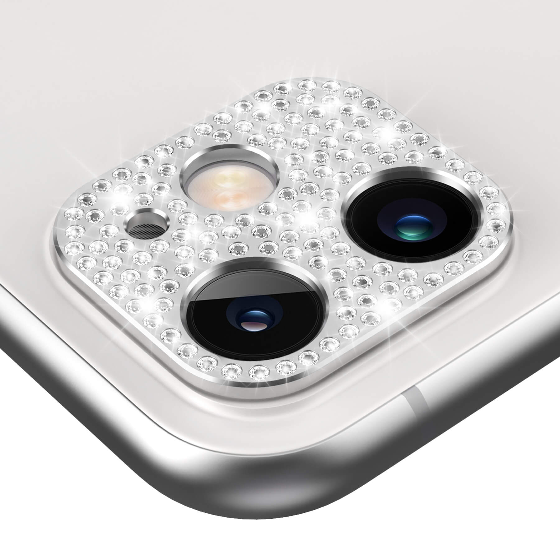 bling diamond iPhone 11 camera lens protector - sliver