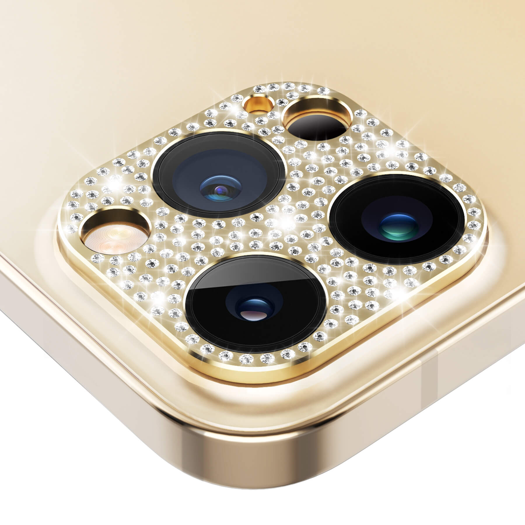 iPhone 13 Pro Max camera lens protector - diamond gold