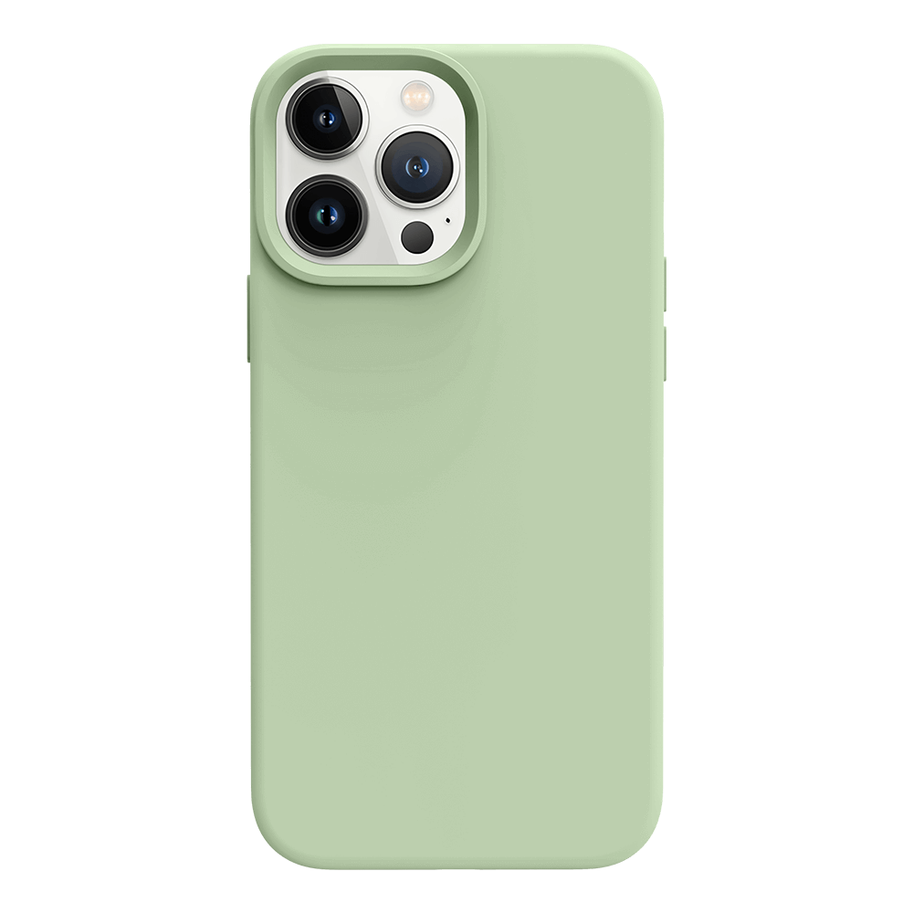 iPhone 13 Pro silicone case - pale green#color_pale green