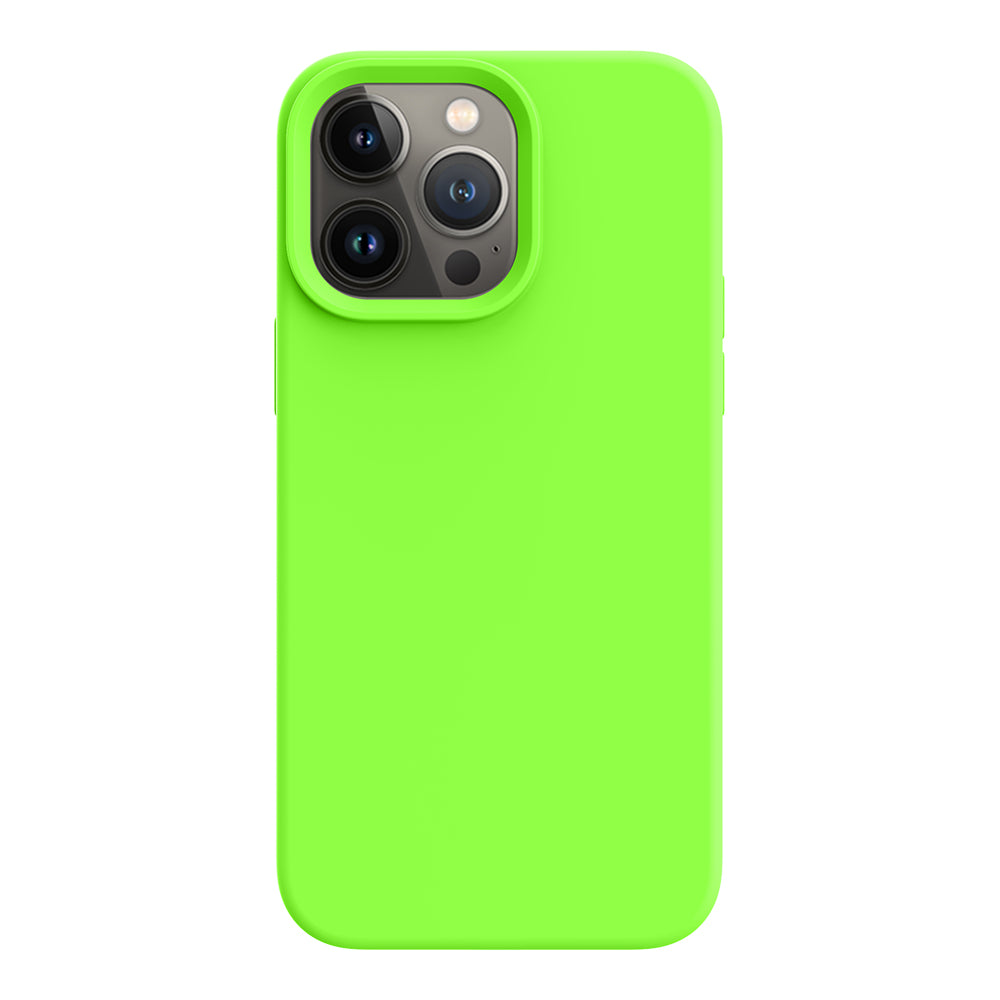 ALLNEEDS Silicon Back Cover For iPhone 14 Pro Max - GREEN (Inside Fiber  Cloth, Smooth Matte Finish