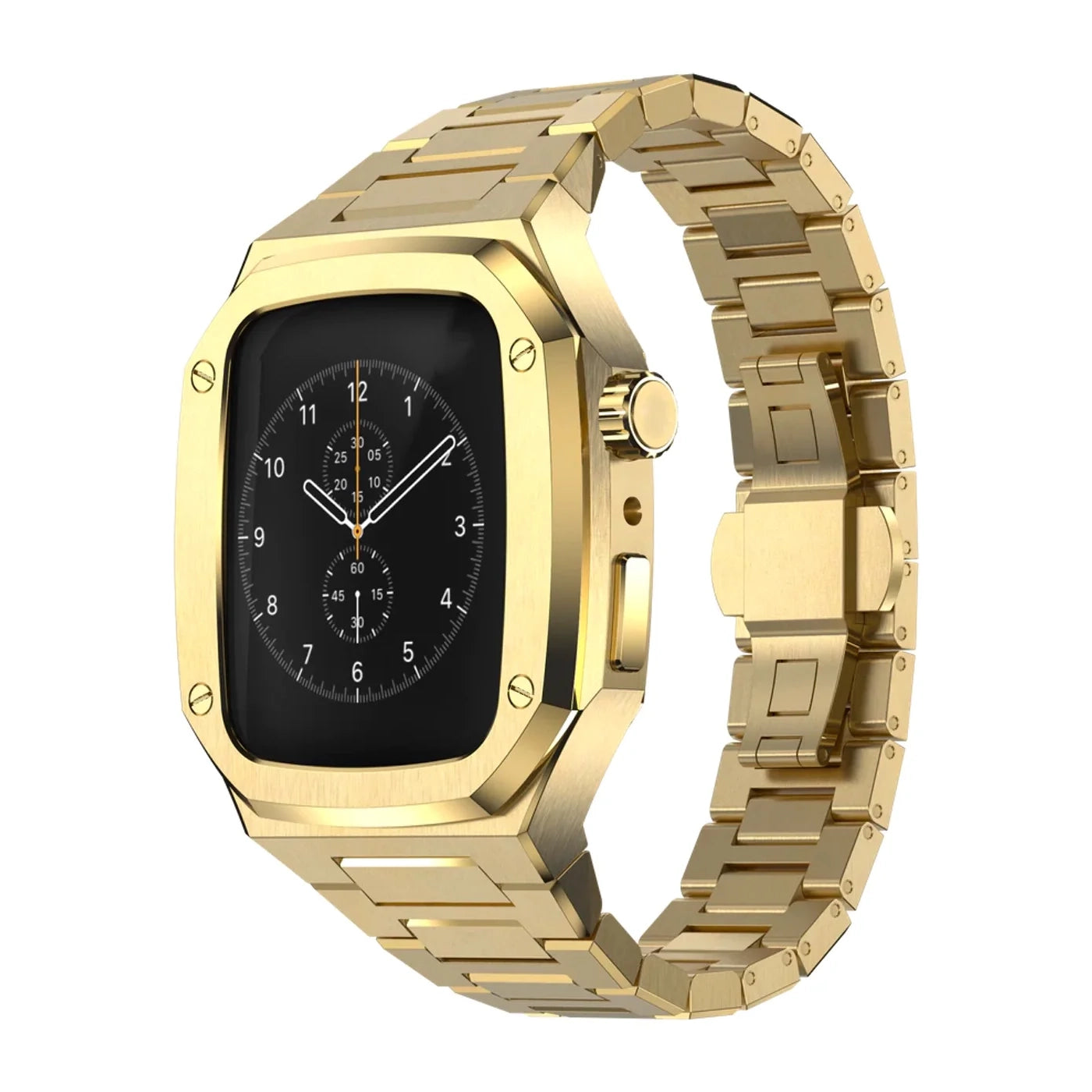 luxury Apple Watch case stainless steel band#color_gold