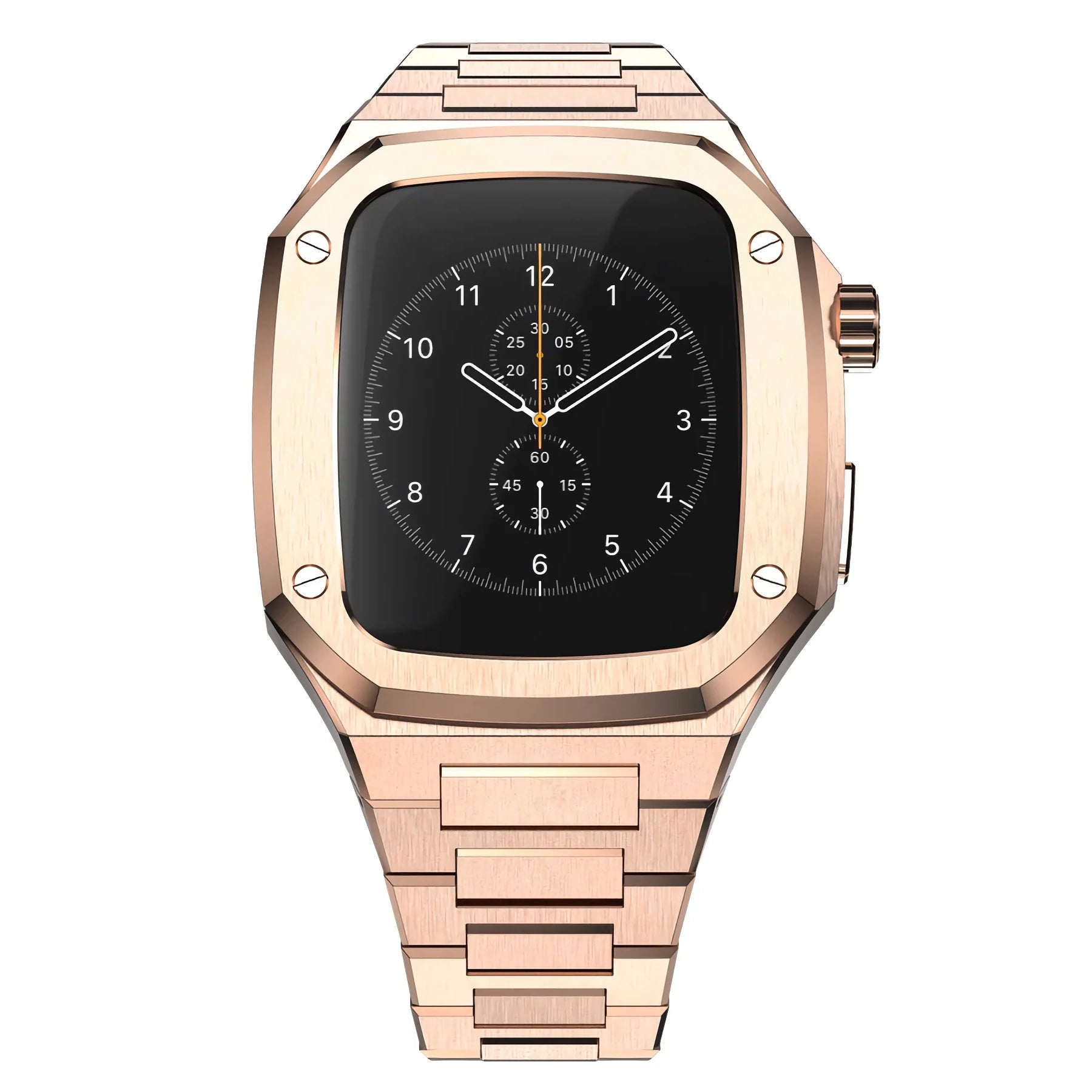 luxury Apple Watch case stainless steel band#color_rose gold