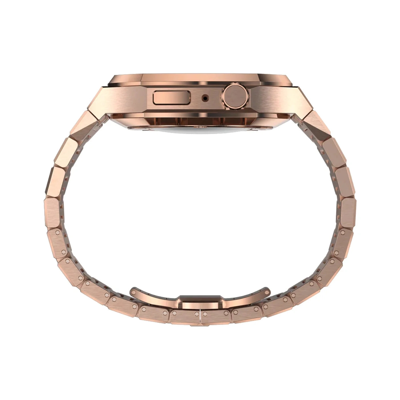 luxury Apple Watch case stainless steel band#color_rose gold