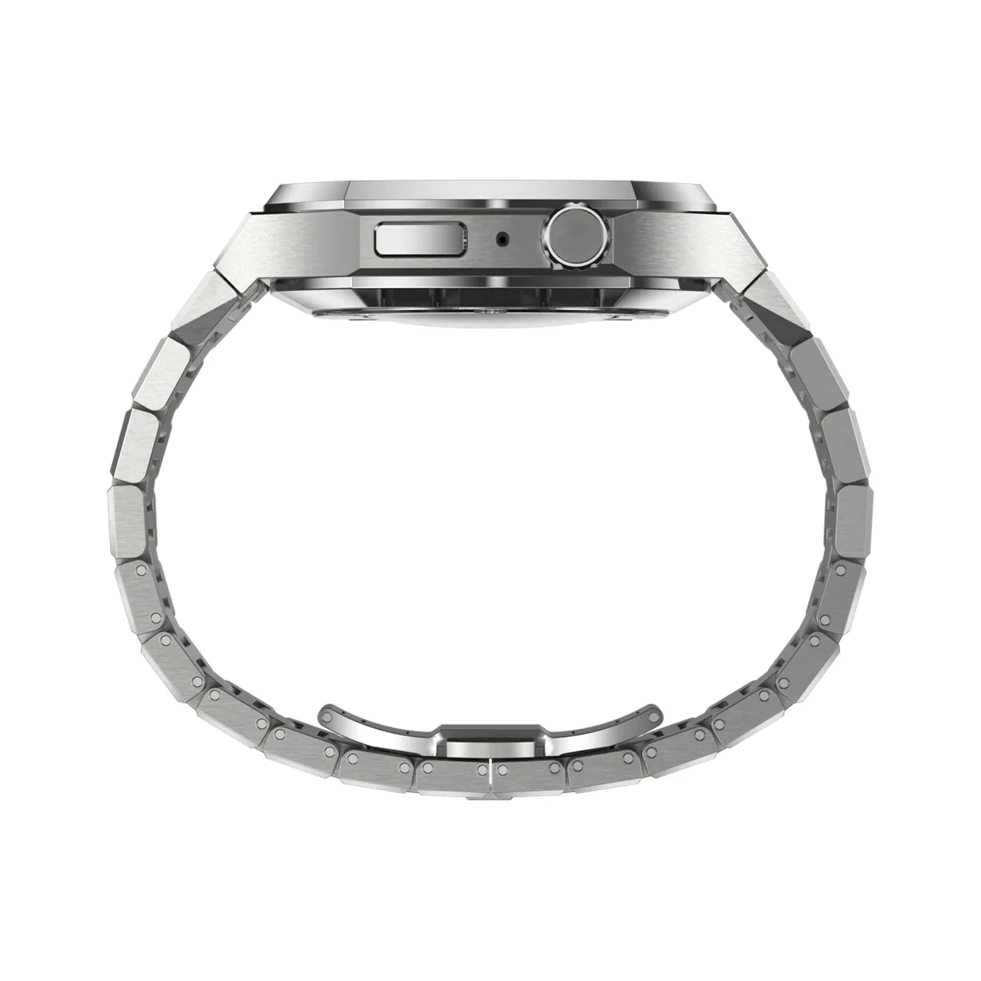 luxury Apple Watch case stainless steel band#color_silver