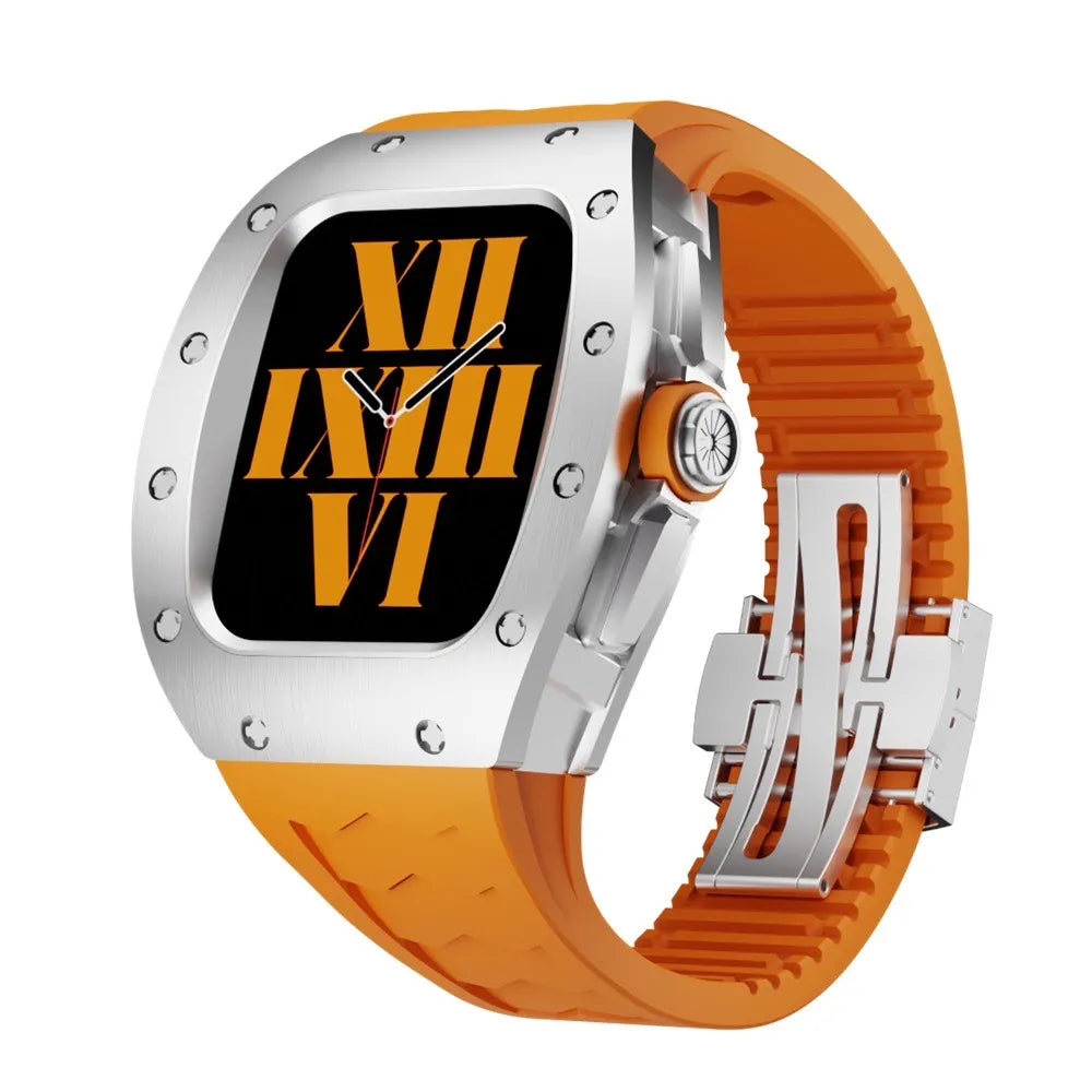 Richard titanium Apple Watch case retrofit kit - orange#color_orange
