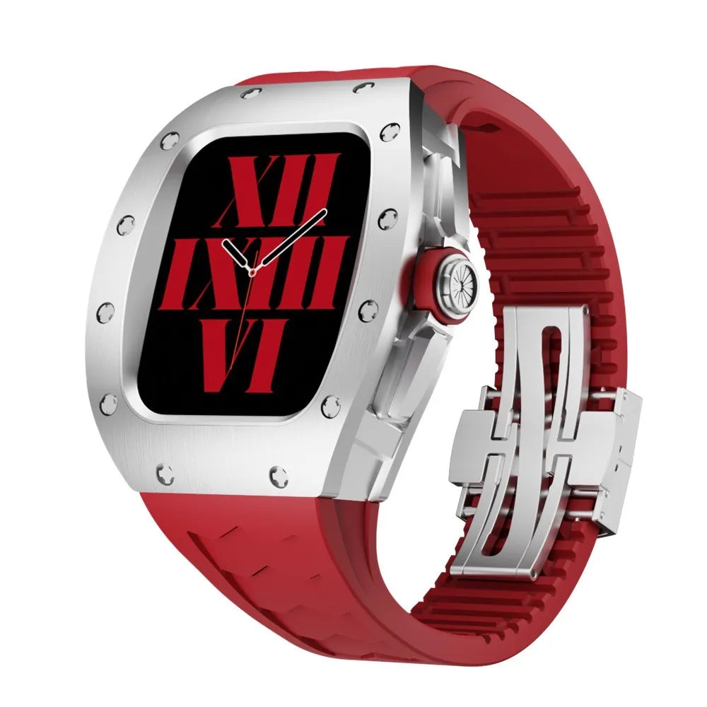 Richard titanium Apple Watch case retrofit kit - red#color_red