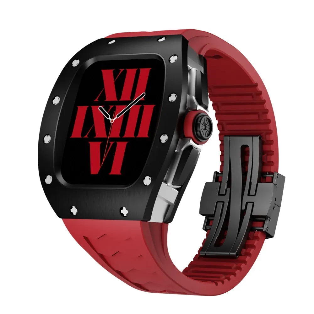 Richard titanium Apple Watch case retrofit kit - red#color_red