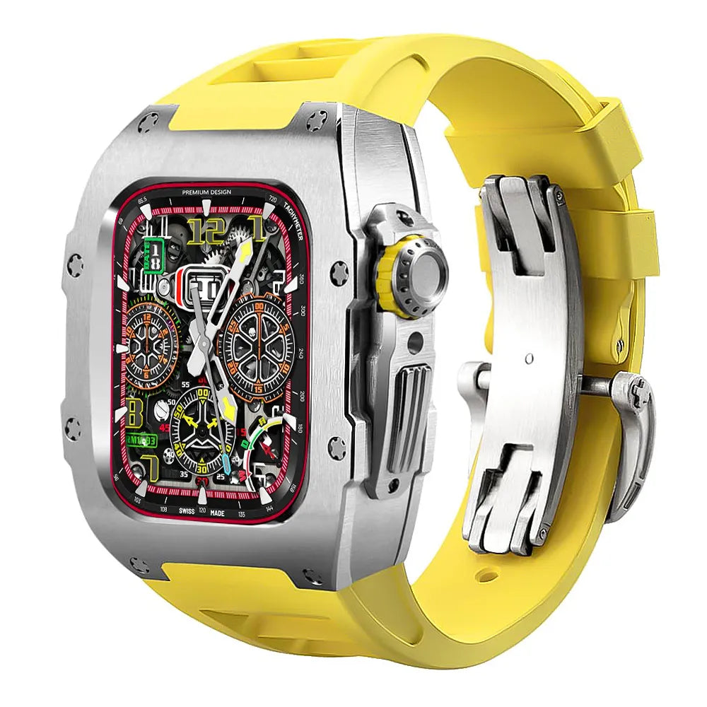 Stainless Steel Apple Watch Case Retrofit Kit - yellow#color_yellow
