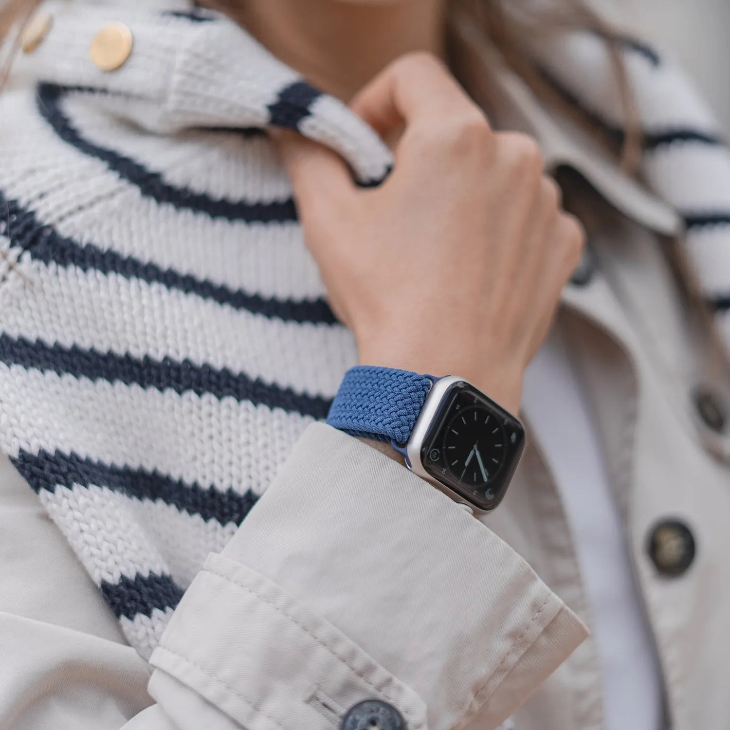 Adjustable Apple Watch Braided Loop#color_blue