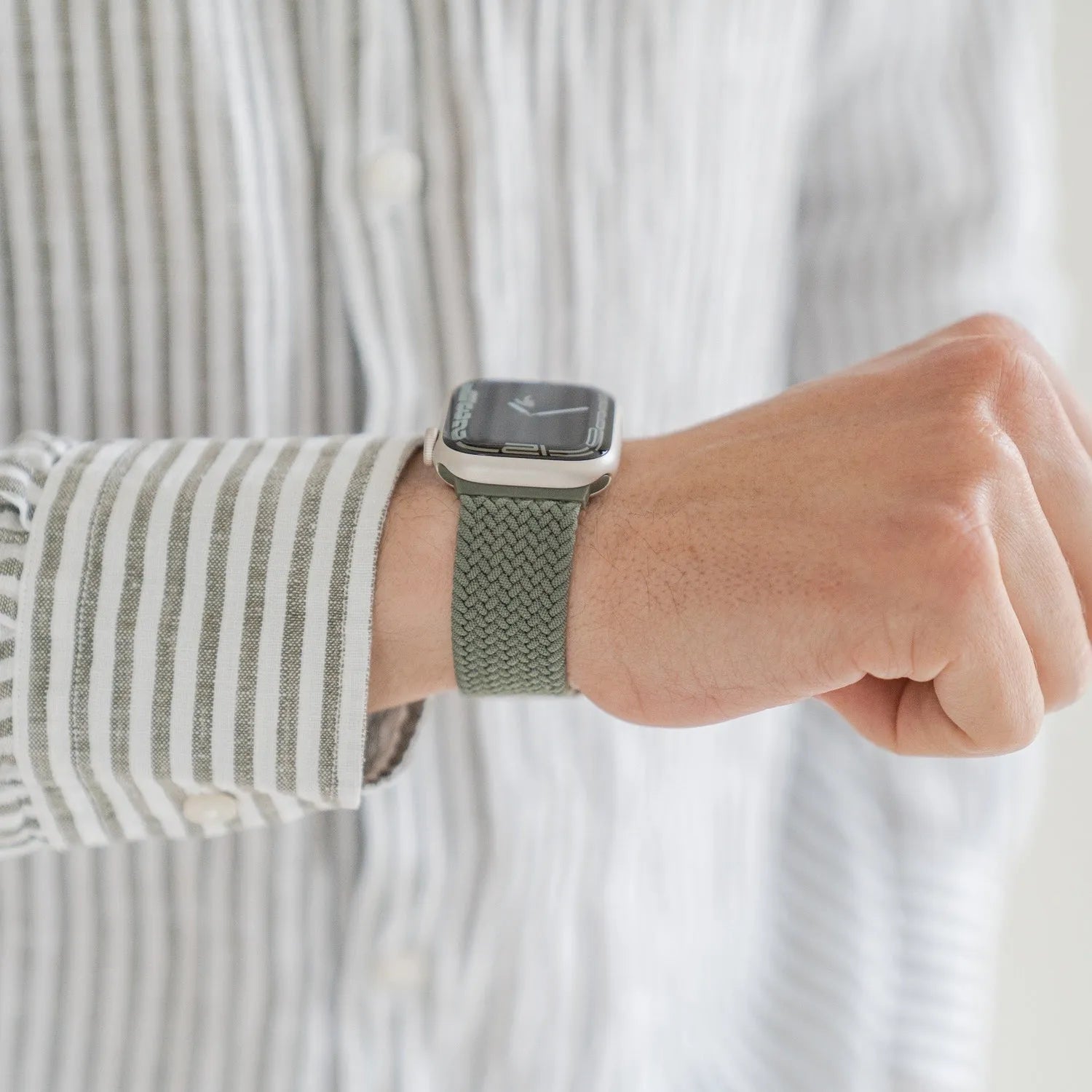 Adjustable Apple Watch Braided Loop#color_green