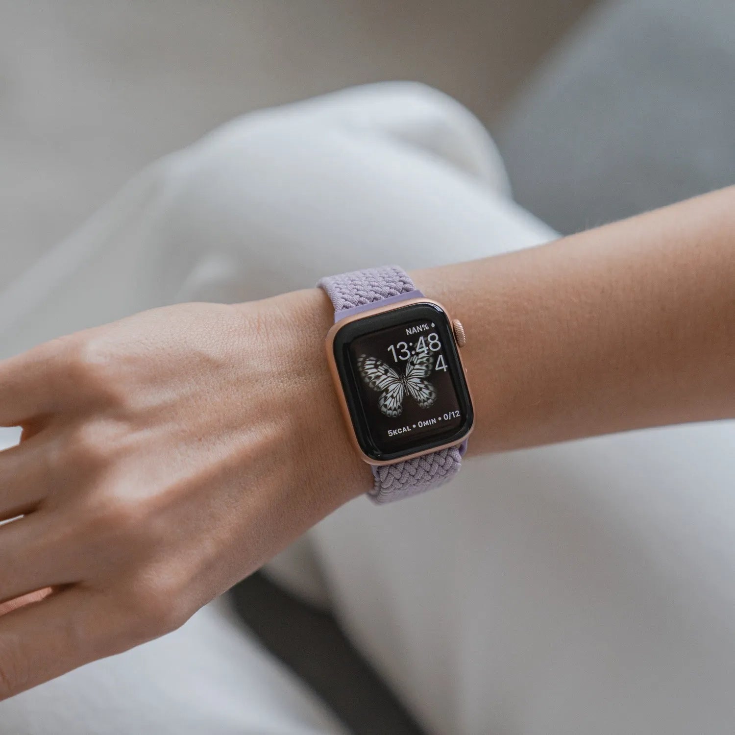 Adjustable Apple Watch Braided Loop#color_light purple