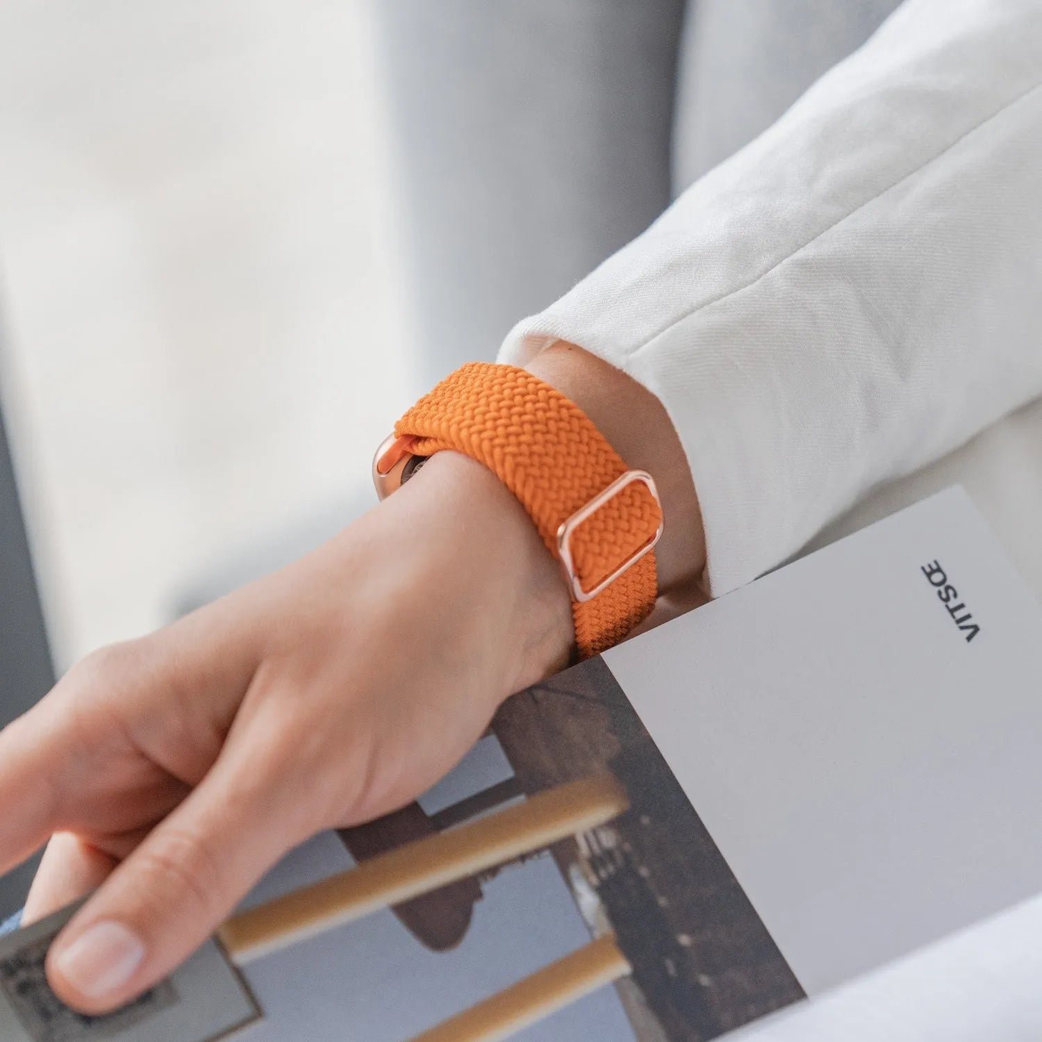 Adjustable Apple Watch Braided Loop#color_orange