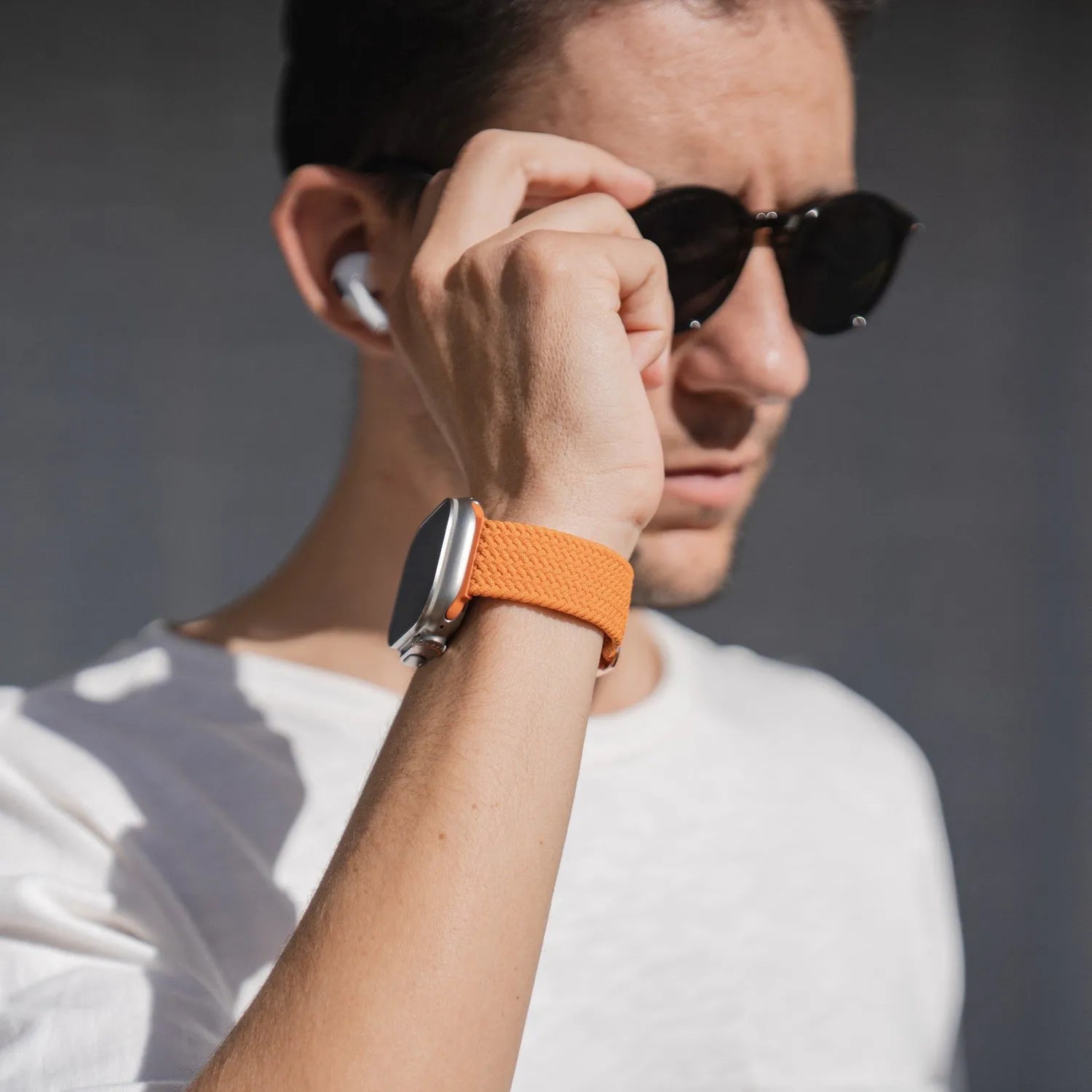 Adjustable Apple Watch Braided Loop#color_orange