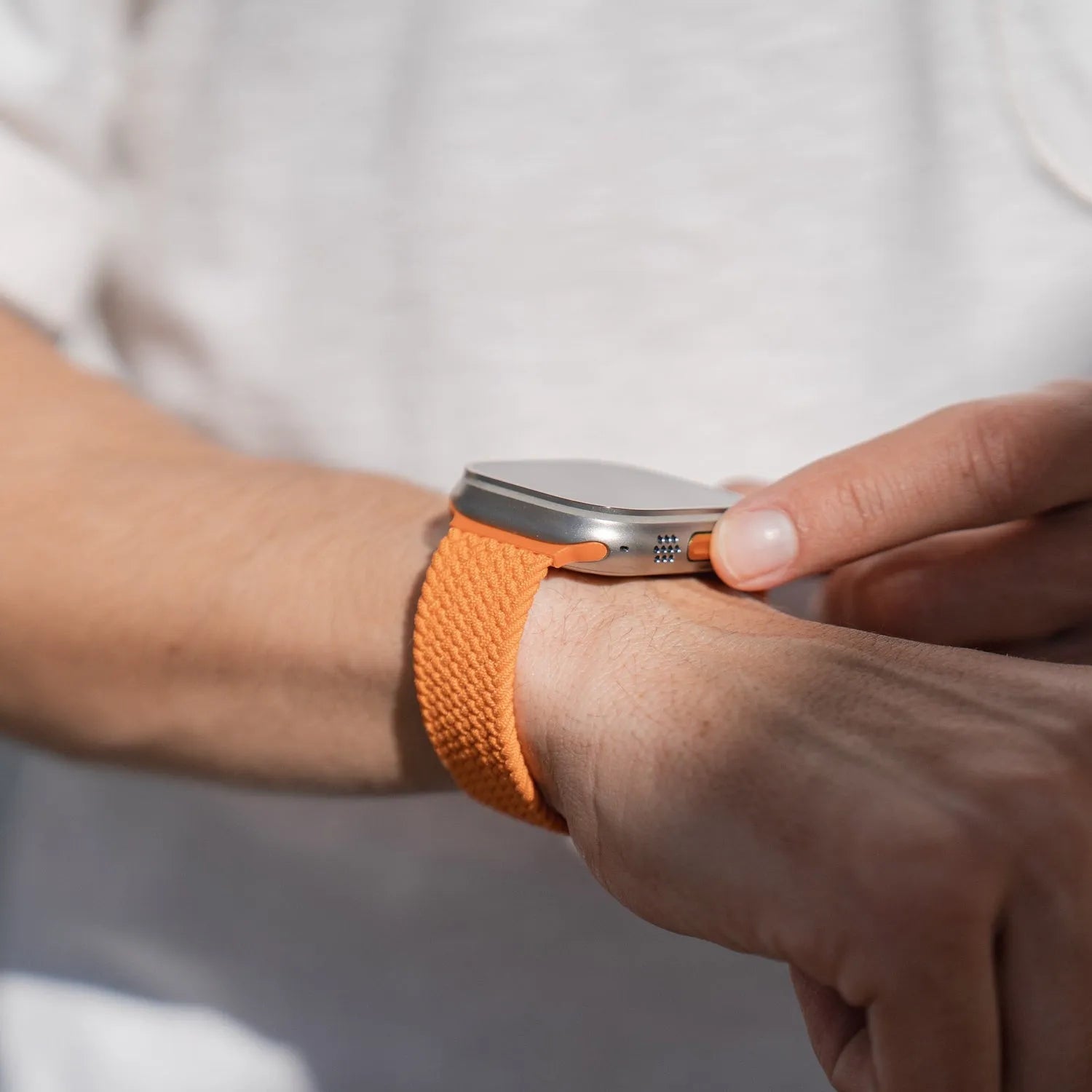 Adjustable Apple Watch Braided Loop#color_orange